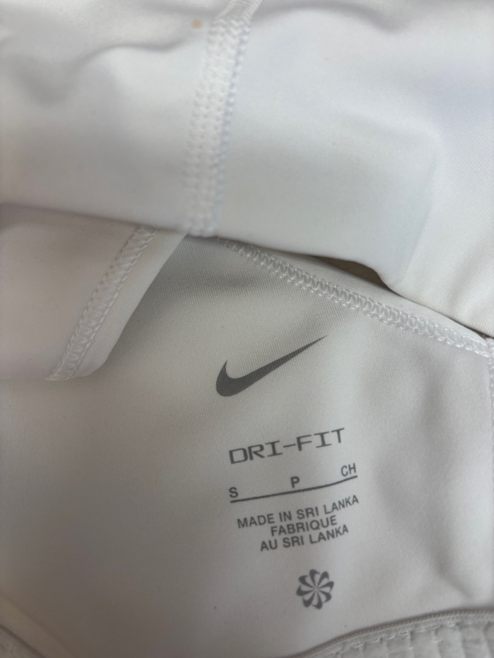 Nike White Racerback Sports Bra with Black Swoosh - Picture 3 of 3